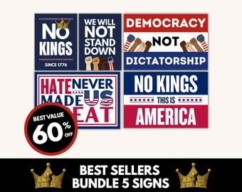 Protest Sign Bundle: Anti Trump, Pro Democracy Art (Digital Download)