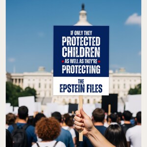 Epstein Files Protest Sign: Anti Trump Rally Poster Labor Day