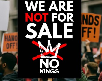 No Kings Rally Protest Sign, Anti Trump Yard Signs, Pro Democracy Protest Posters, Printable Protest Sign Download, 2025 Rally Signs