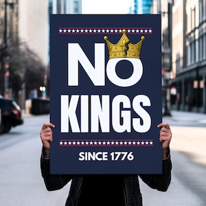Kein König-Protest-Schild für keine König-Kundgebung, Anti-Trumpf-Protest-Schild, Kampf der Oligarchie zum druckbaren Plakat, Plakat zur Kundgebung 2025 Herunterladen