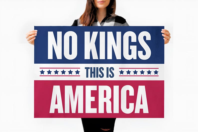 No Kings Protest Sign, Anti Trump Sign, No Kings Protest Poster Printable, Political Activist Rally Sign, Protest Sign Download, Yard Sign