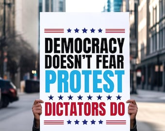 Panneau de protestation anti Trump : téléchargement numérique d'oeuvres d'art militant pour la démocratie