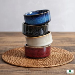 Glaze Snack Bowls | Small Bowls Pottery Dinnerware | Spices Bowl | Side Dish Bowls | Stoneware Bowl Set | Unique Housewarming Gift ISoy Bowl