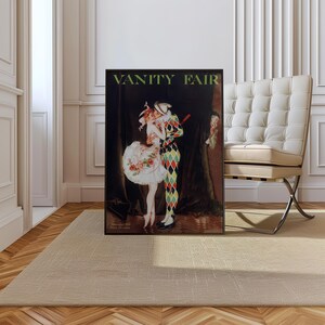 A detailed view of the digital print, highlighting the artist's rendering of the fabric and the mysterious figure in the background.