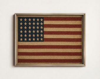 Vintage Distressed Old Glory American Flag Digital Print