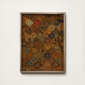 Maximalist Wall Art Print Eclectic Home Decor Vintage Curiosities Collage Boho Mosaic Pattern