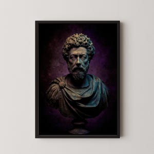Marcus Aurelius Bust Academia Art Print for Study Decor