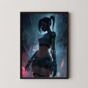 Digitale print anime cyberpunkmeisje
