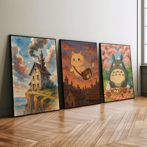 Studio Ghibli Art Prints: Totoro, Howl&#39;s Moving Castle, Spirited Away (Digital Download)
