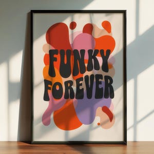 Funky Forever Retro-print: typografieposter in jaren 70-stijl (digitale download)