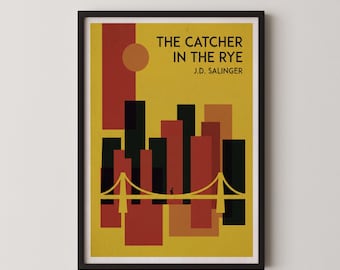 Catcher In The Rye Poster Minimalist Book Cover Art Digital Download Print