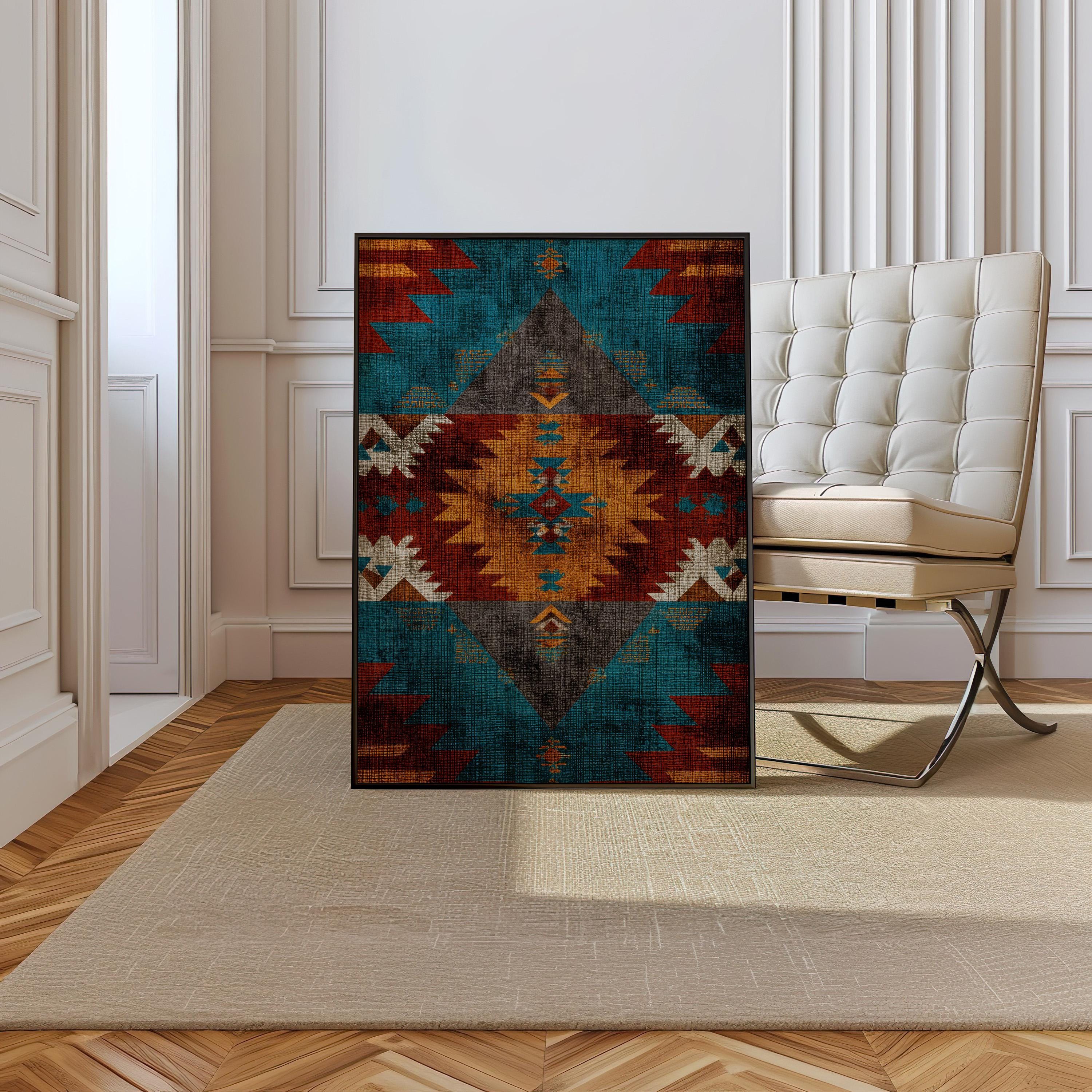 Southwestern Wall Art Print Aztec Tribal Poster Rustic 