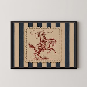 Rodeo Horse Print: Retro Cowboy Wall Art (Digital Download)