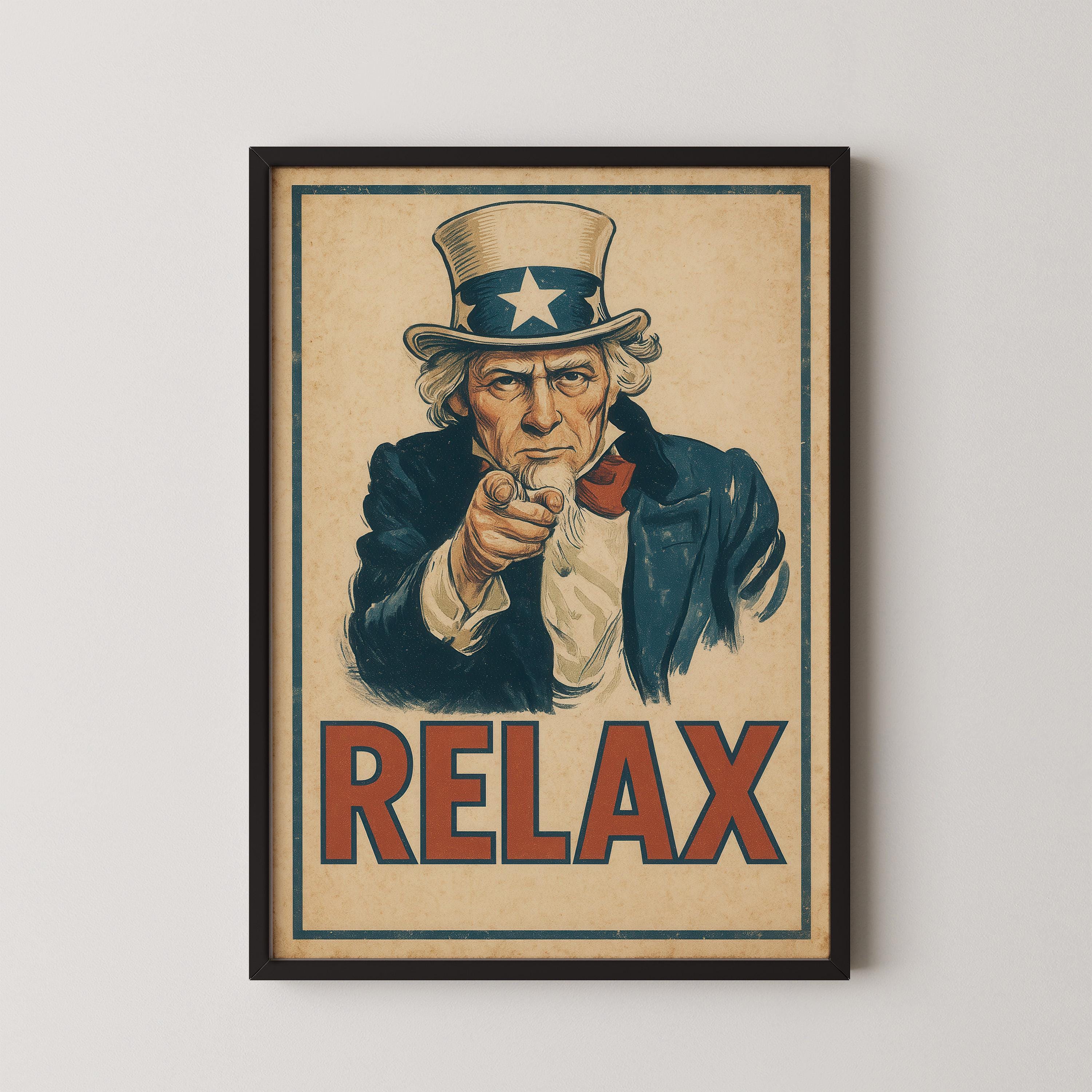 UNCLE SAM オールドデック　一個 Uncle Sam Poster Vintage Parody Art Funny Americana Propaganda