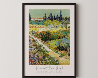 Van Gogh Garden at Arles Wall Art Print, Post Impressionist Vintage Landscape Digital Download