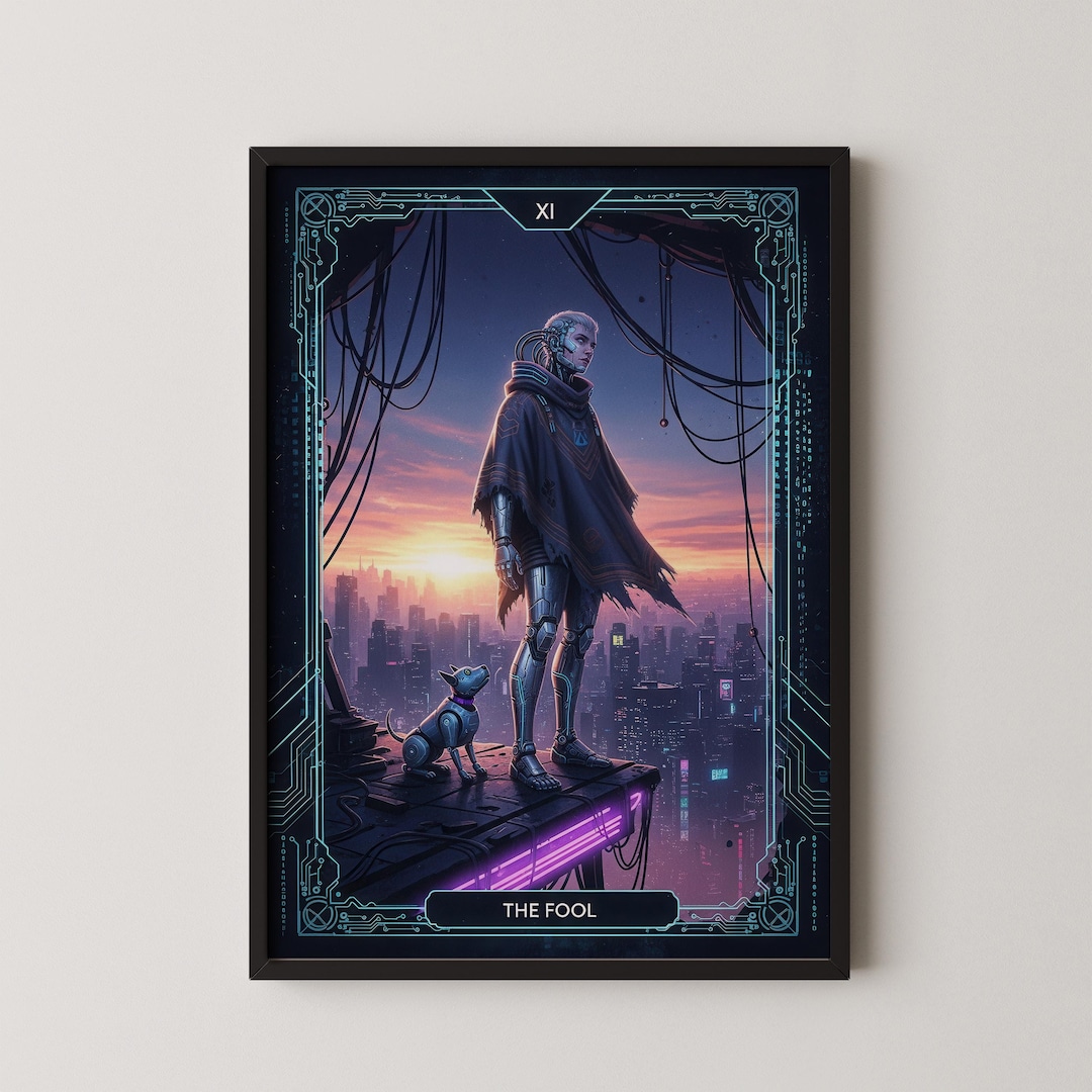 Cyberpunk Tarot Card Digital Download the Fool Sci-fi Printable Art - Etsy