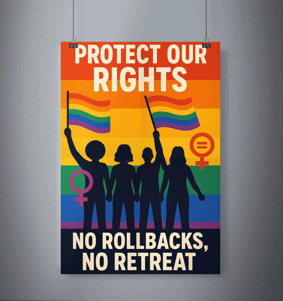 Protect Our Rights LGBTQ+ Protest Poster – Pride Wall Art, No Rollbacks ...