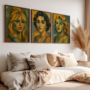 Geometric Hollywood Legends Art Prints: Elizabeth Taylor, Bardot, Hayworth (Digital Download)