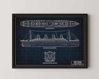 RMSタイタニック号の設計図アートプリント – 船舶の図面 - Etsy 日本