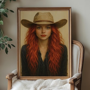 Cowgirl Wall Art, Rustic Vintage Print, Western Decor, Digital Download for Home, Unique Art Poster for Cowgirl Lovers