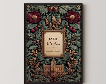 Jane Eyre Vintage Book Cover Art Print Digital Download