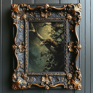 Pine Marten Art Print: Dark Academia Cottagecore Decor (Digital Download)