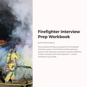 Förberedelsebok för brandmansintervju – 25 viktiga frågor + svarsstrategi | Godkänd brandmansintervju | Guide som PDF för digital nedladdning