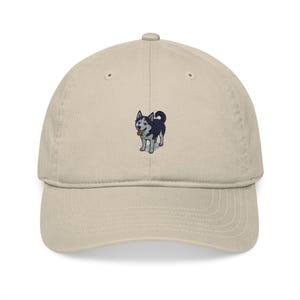 Embroidered Organic Baseball Cap, with Siberian Husky Embroidery - Hat, Pet Lover Gift, Animal Lover Hat, Outdoor Adventure Cap, Baseball