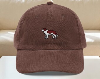 Saint Bernard Embroidered Vintage Corduroy Cap