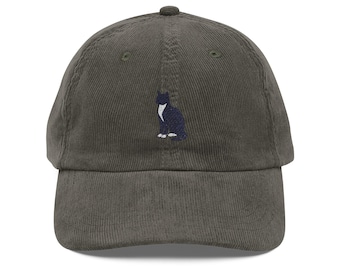 Bestickte Cord Katzenmütze: 100% Vintage Style Baseballmütze