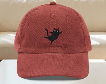Black Cat Corduroy Cap