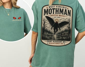 West Virginia Mothman Cryptid Watch Shirt, Point Pleasant WV Vintage Tee, West Virginia Mothman Tank Top
