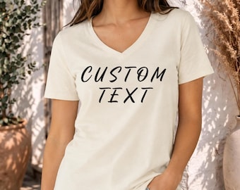 Personalized Racer Tank Top, Custom Logo with Crop Style, Custom Text Short Sleeve Baby Tee, Personalized Women Shirt, Long Sleeve Baby Tee