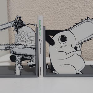 3D-printed bookend, inspired by Chainsawman