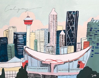 Calgary Cityscape Print 8X10