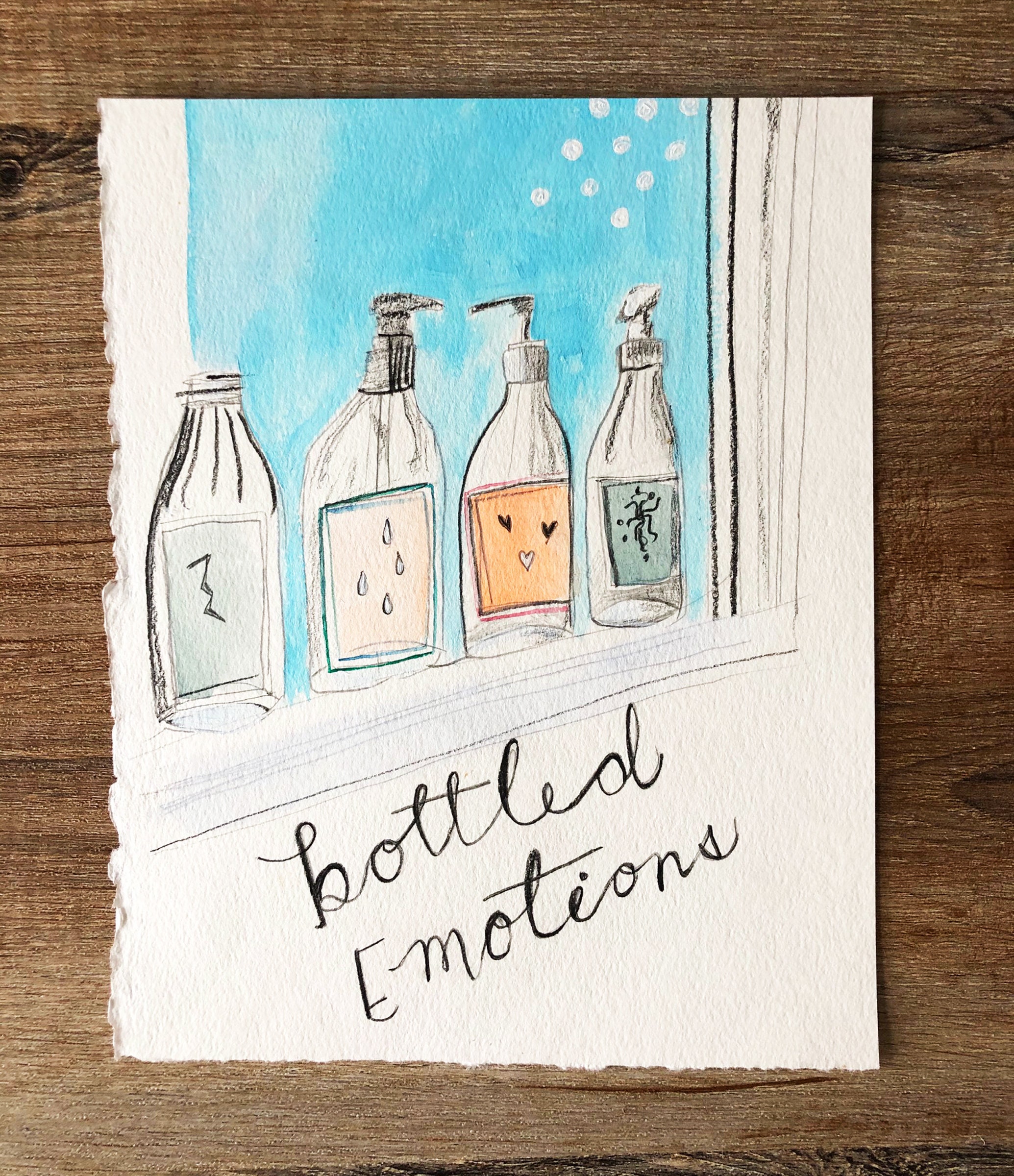 Original Illustration BOTTLED EMOTIONS Etsy