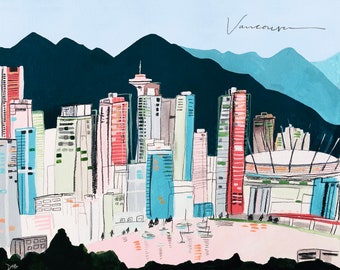 Vancouver Cityscape Print 8X10