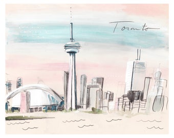 Toronto Cityscape Illustration print 8X10