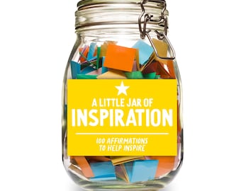 Inspiration Jar || Little Jar of Inspiration Gift || Printable Affirmation Jar || Read Me When Jar || 100 Affirmations for Inspiration