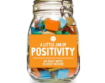 Positivität Glas || Kleines Glas Positivität Geschenk || Affirmation Glas || Lies mich wenn Glas || 100 Affirmationen für Positivität