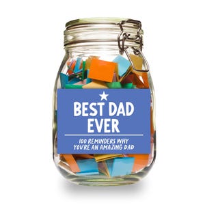 Le pot du meilleur papa de tous les temps || Cadeau pour papa || Pot d'affirmation imprimable || Lisez-moi quand Jar || 100 raisons pour lesquelles vous êtes un bon père || Cadeau fête des pères
