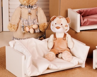 Muebles para casa de muñecas, sofá en miniatura, sofá para muñecas de 12 pulgadas, muebles en miniatura para muñecas, idea de regalo para niños pequeños, sofá para juegos de simulación