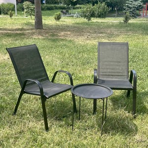 Outdoor Table & Chairs Set Of 4, Modern Steel Garden Chair, Chairs Set For Home Furniture, Patio Chair, Balcony Seating, Patio Decor