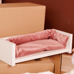 Pink Doll Sofa, Doll Couch for 12 inch Dolls, Miniature Doll Furniture, Toddler Gift Idea, Pretend Play Couch,  Durable Kids Toy
