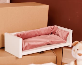 Sofá rosa para muñecas de 30 cm, muebles en miniatura para muñecas, ideal como regalo para niños pequeños, sofá para juegos de simulación, juguete duradero para niños.