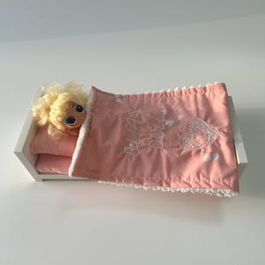 Miniature Doll Bed, Handcrafted Tiny Furniture for Dollhouses, Fashion Doll Bedding, Pretend Play Gift, Handmade Toy Gift, Doll Bed Pillow