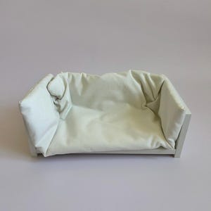 Dollhouse Miniature Couch, White Doll Sofa for 12Inch Doll, Dollhouse Furniture, Miniature White Sofa, Handmade Doll Sofa, Gift for Doll