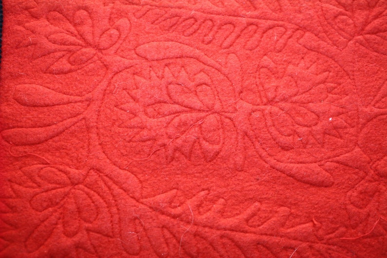 Hungarian Felt Table Runner Red Black Applique Vintage Ethnic Etsy