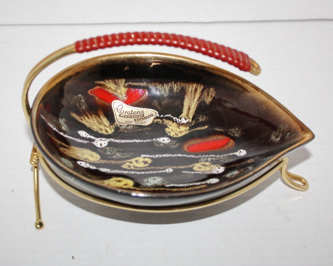 Mid Century Modern Candy Dish With Holder West German Pottery Carsten Tonnieshof Etsy