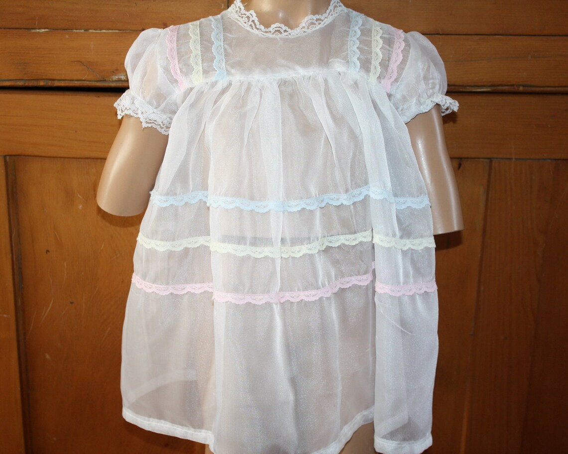 Vintage Sheer Nylon Baby Toddler Dress 1960s White Nylon With Etsy